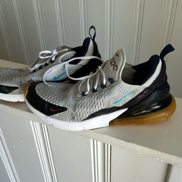 NIKE AIR MAX 270 PURE PLATINUM-ORACLE AQUA. Gently worn. Men’s size 13 - Picture 1 of 7